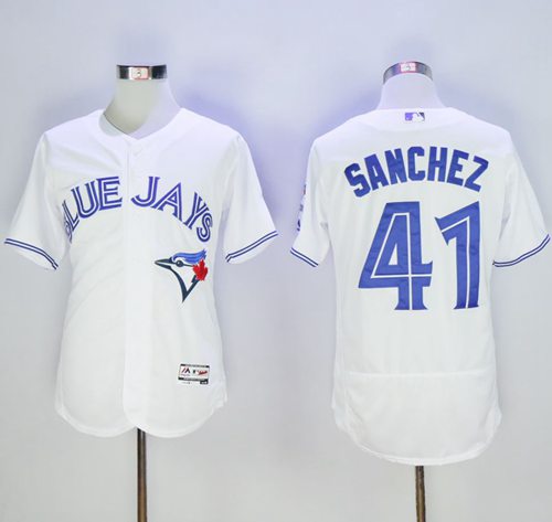 Blue Jays #41 Aaron Sanchez White Flexbase Authentic Collection Stitched MLB Jersey - Click Image to Close